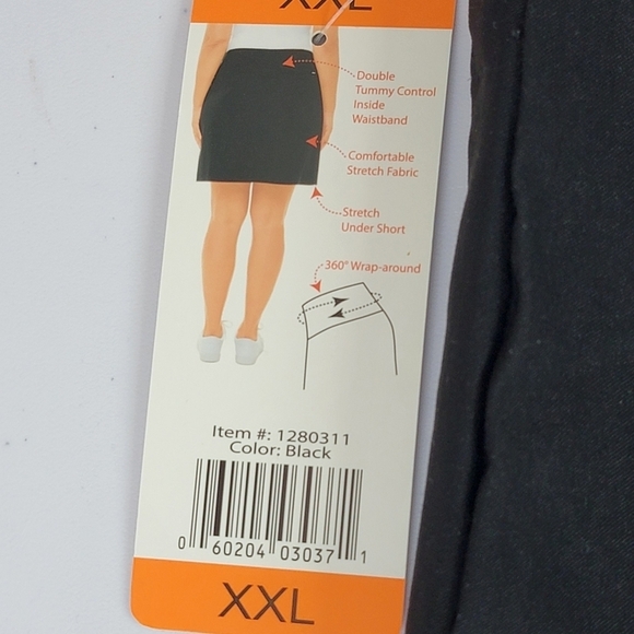 S.C.&CO. Black 360 Tummy Control Golf/Outdoor Active Skirt/Skort Sz XXL NEW - Picture 9 of 15